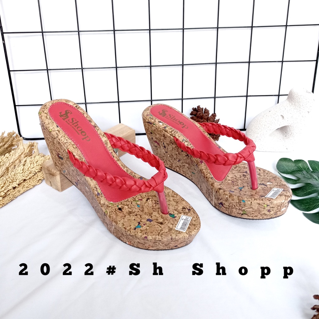 Sandal Wedges Wanita Jepit Kepang Terbaru /Promo Sandal Wedges Jepit Wanita Termurah / Sandal Wedges Wanita Original