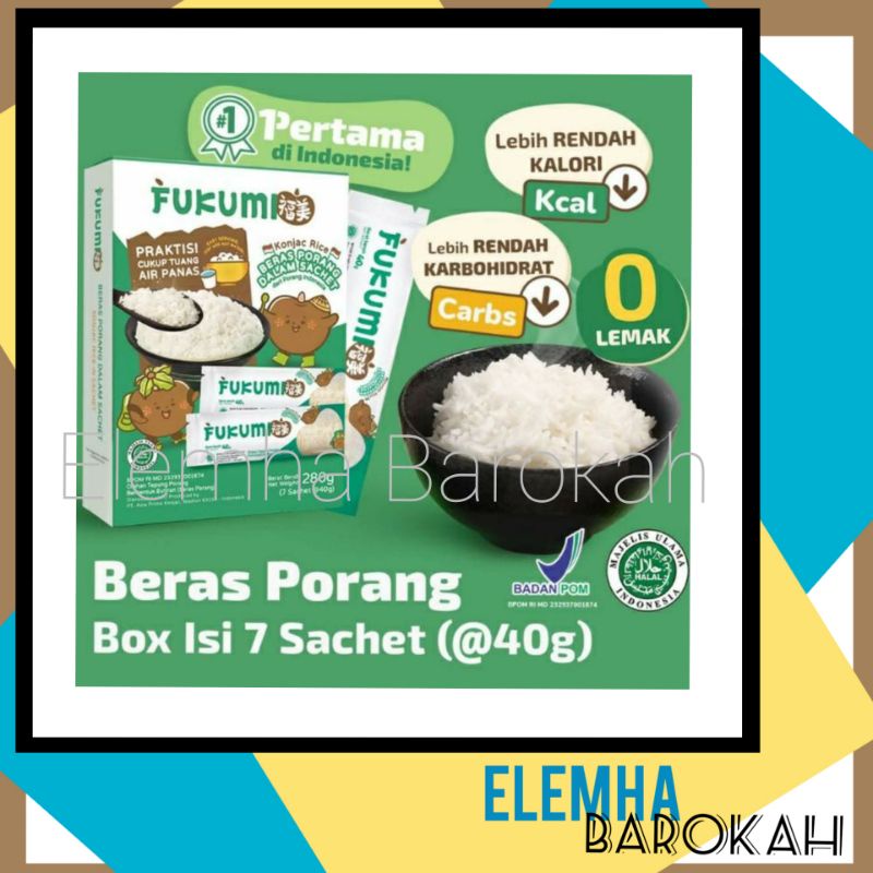 

Fukumi Beras Porang Shirataki Instan 1 Box Isi 7 Sachet @40 gr