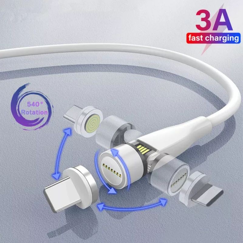 Kabel data Fast charging  3A magnetic 540° MICRO USB QC 3.0