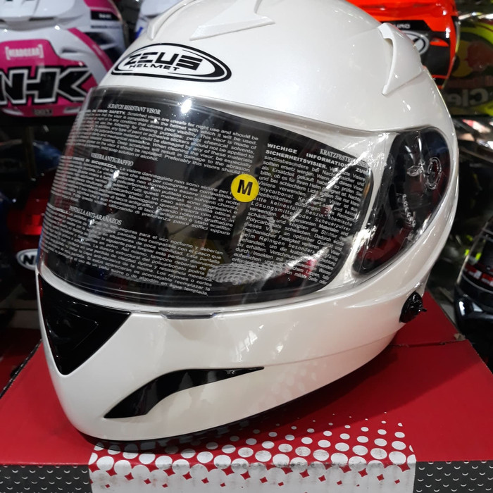Helm Zeus Z806 Solid Pearl White ( Putih Mutiara )