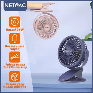 Kipas Angin Meja Kipas Portable Clip Mini Fan 360 ° Rotasi Mini Jepit Portable USB NetPac