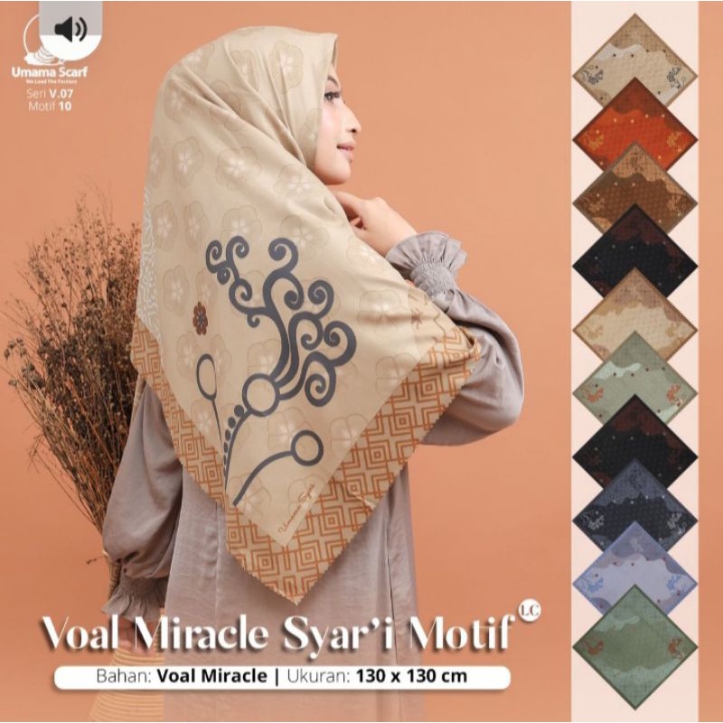 Hijab Syari Voal Motif Ukuran 130x130cm Premium,Jilbab Premium