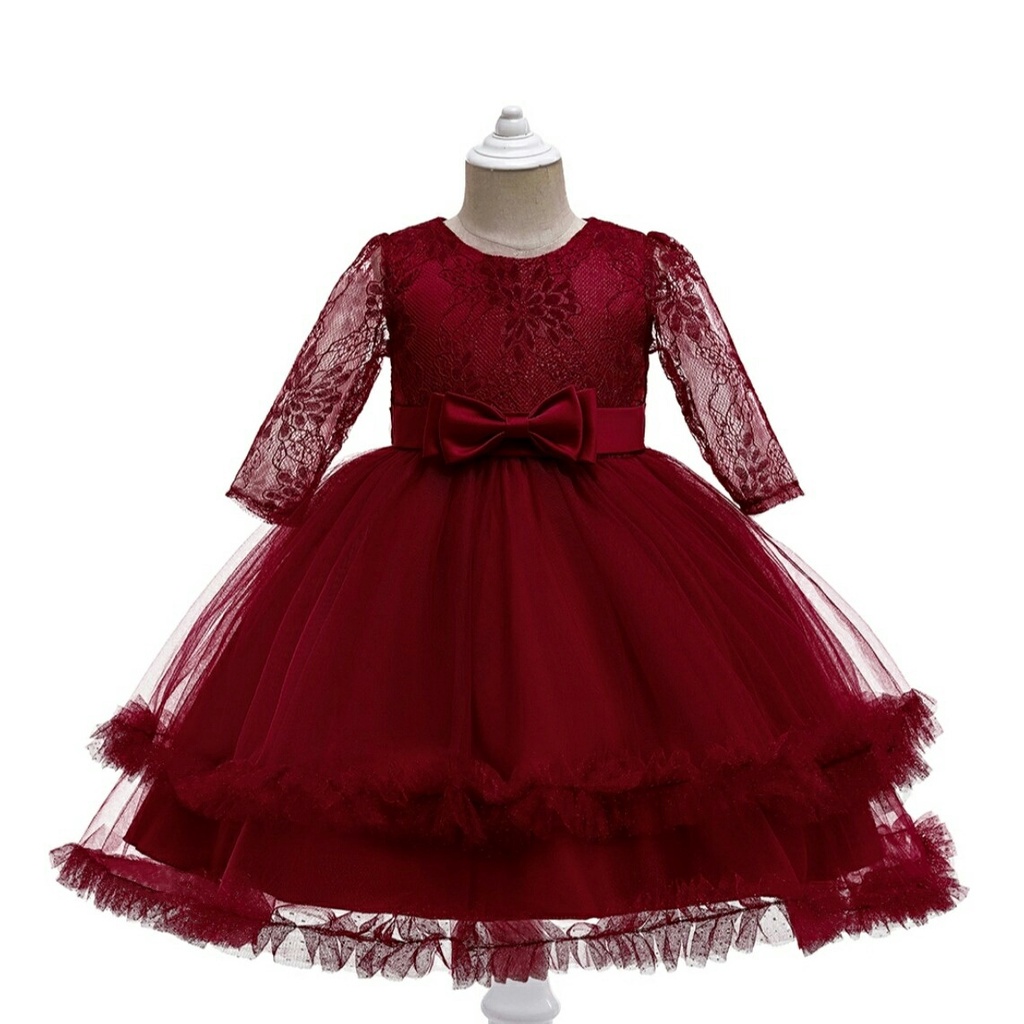 Dress Nircas - Dress Pesta Anak Perempuan Terbaru - Dress Brukat Anak Perempuan