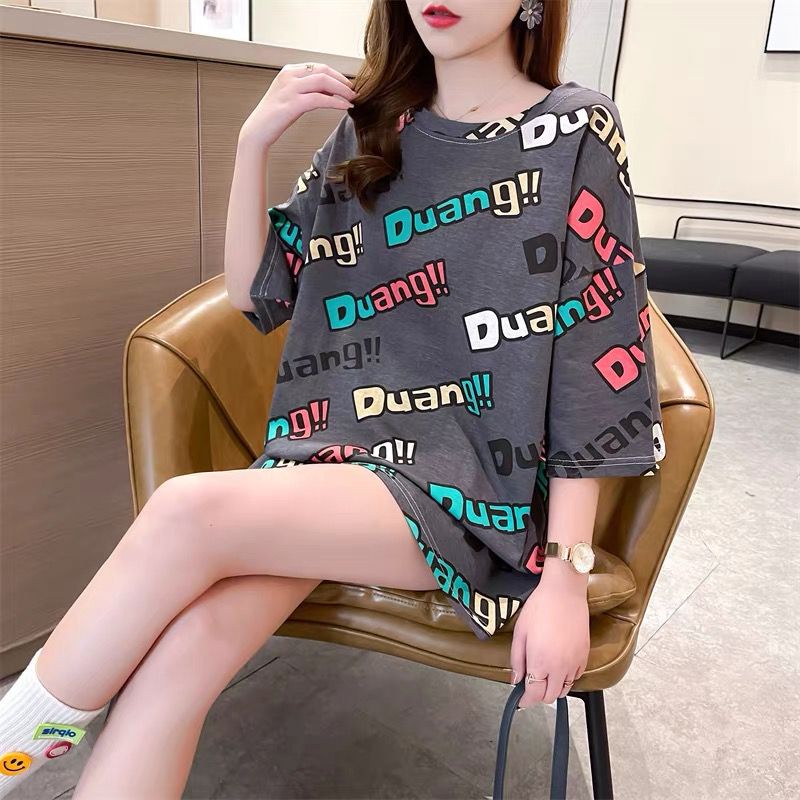 THISTLE - Oversize Tee Tshirt Wanita Model Longgar Motif Duang Full Print