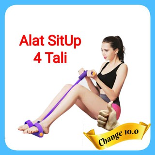 Sit-Up 4 Tubes Rope Tummy Trimmer Alat Situp Olahraga Fitness Mengencangkan Merampingkan Otot Perut