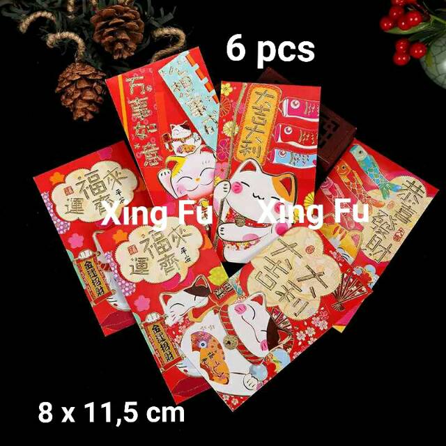 

Harga 6 pcs (1 Bungkus) Angpao Imlek 2021 Kucing Rezeki 3950 Chinese New Year