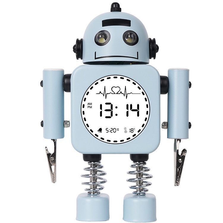 Vinero Vibot Jam Meja Digital Robot Alarm Clock