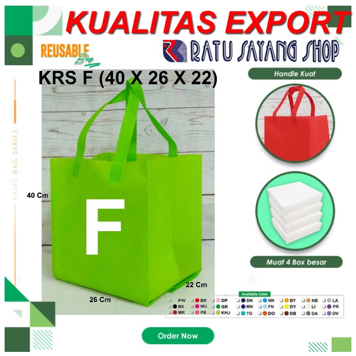 

TAS SPUNBOND POLOS BOX MODEL KRS F (40 X 26 X 22) KUALITAS EXPORT