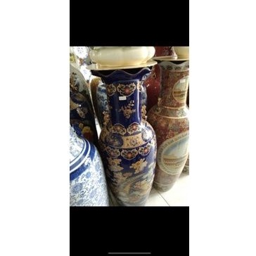 Guci Keramik Dark Blue Tinggi 90 cm