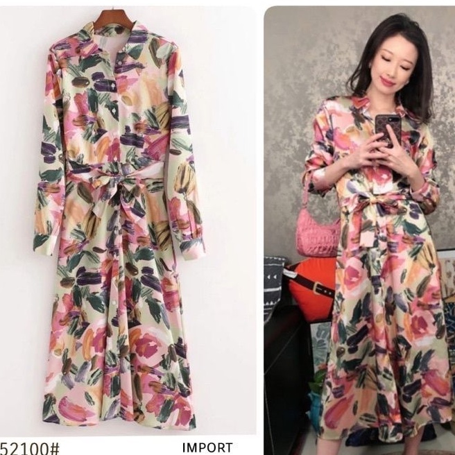 maxy import bangkok korea bkk / dress import bunga flower floral garden  / maxi dress gamis