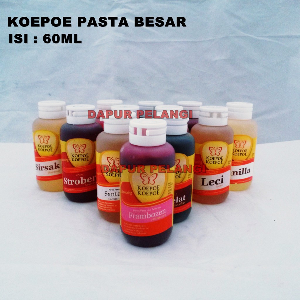 

Koepoe Koepoe Pasta Besar / Perisa Dan Pewarna Berbagai Rasa / Pasta Kupu-Kupu 60ml