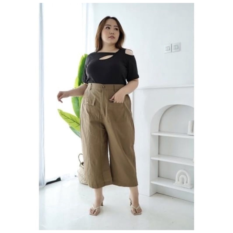 celana big size jumbo wanita linen premium terbaru muat bb 100kg