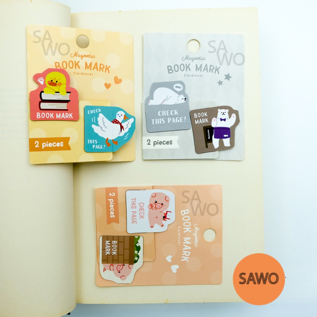 

2pcs Magnetic Bookmark Pembatas Buku Notebook File Organizer