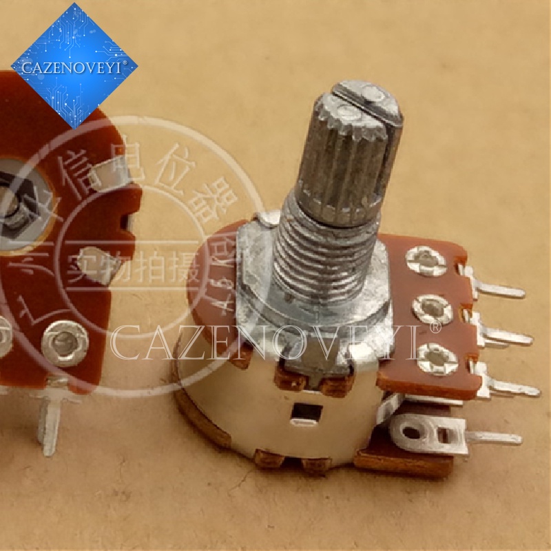 1pc / lot potentiometer Audio C1 R201TII Tipe 148 duplex Gagang Panjang 15MM A5K