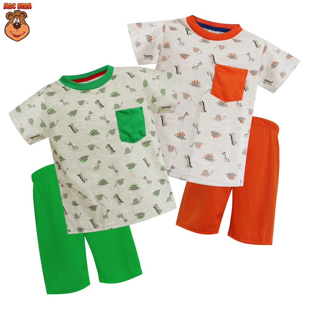 MacBear Kids Baju Anak Setelan Cute Little Dino Shopee 