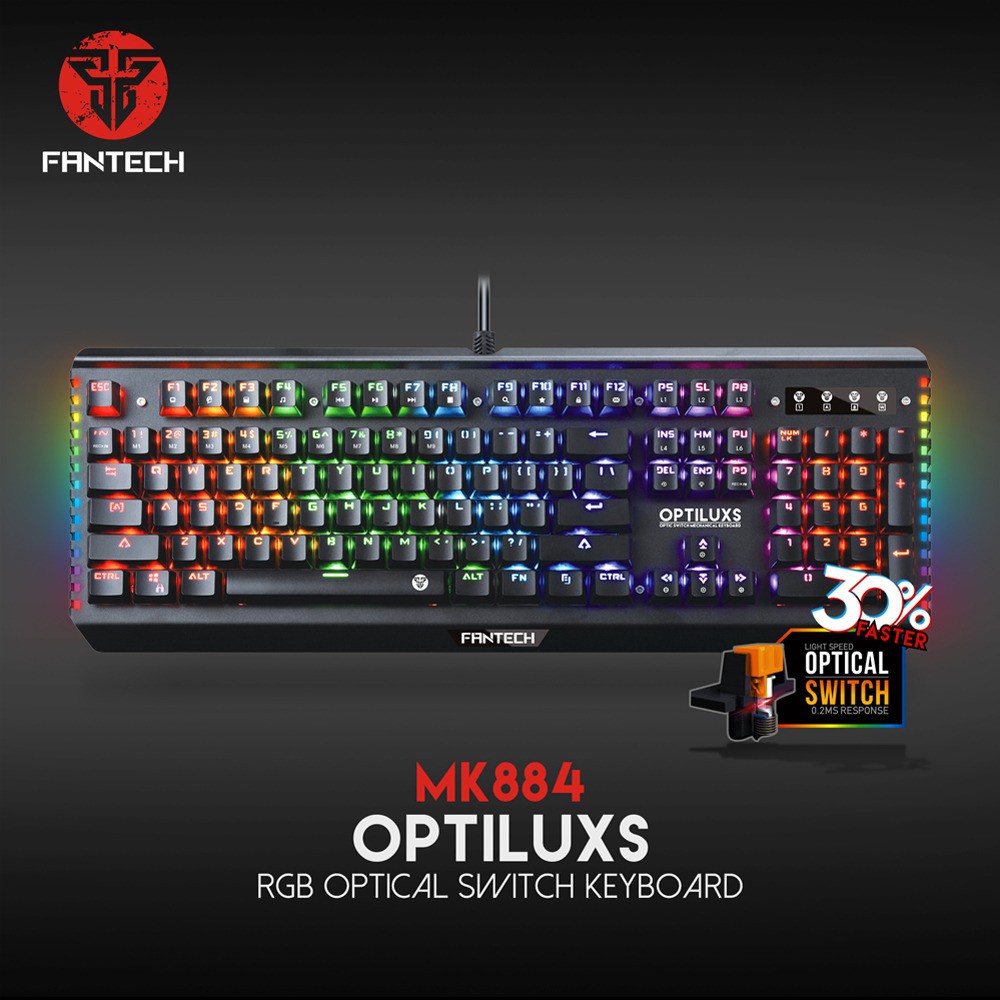 KEYBOARD GAMING FANTECH MK884 OPTILUXS RGB OPTICAL SWITCH