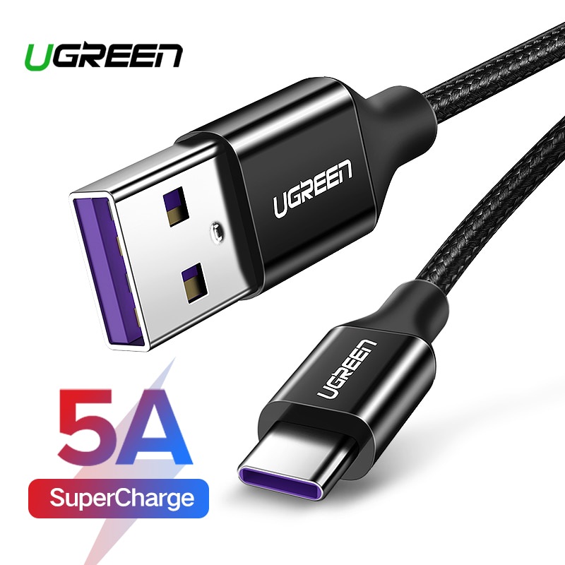 UGREEN Kabel Charger USB Type C SuperCharger 5A 1 Meter - 50567 - Black