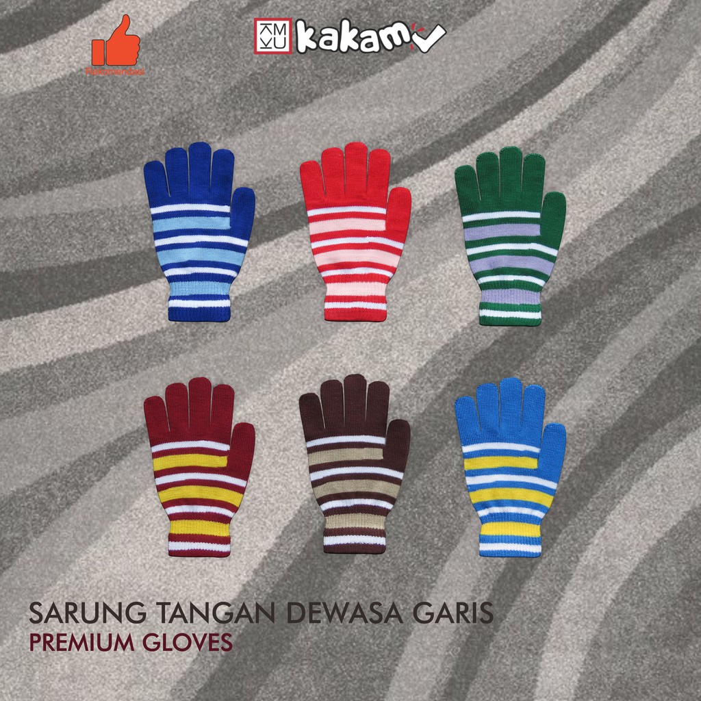 Kakamu Sarung Tangan Dewasa Garis / Belang