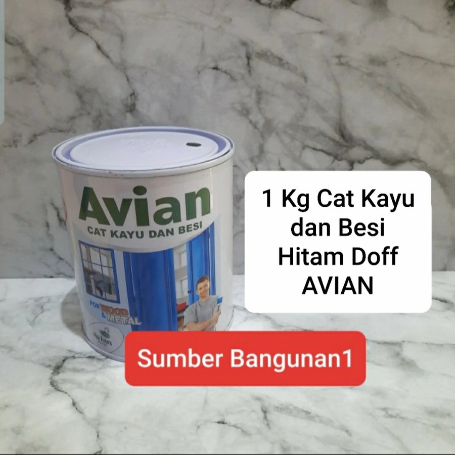 Cat Avian kayu dan besi 1kg Hitam doff arang Super black matt