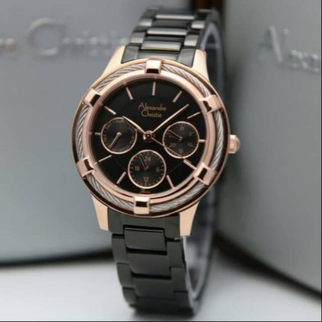 ALEXANDRE CHRISTIE AC 2730 ROSEGOLD BLACK AC2730 WANITA ORIGINAL
