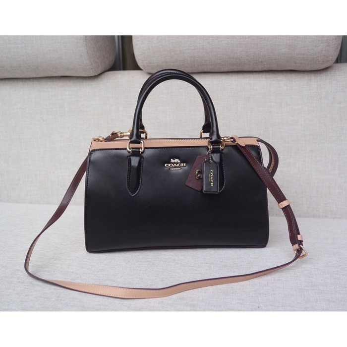 Coach Colorblock Selena Bond Leather Satchel Black Multi - Tas Coach ORIGINAL 100% Authentic