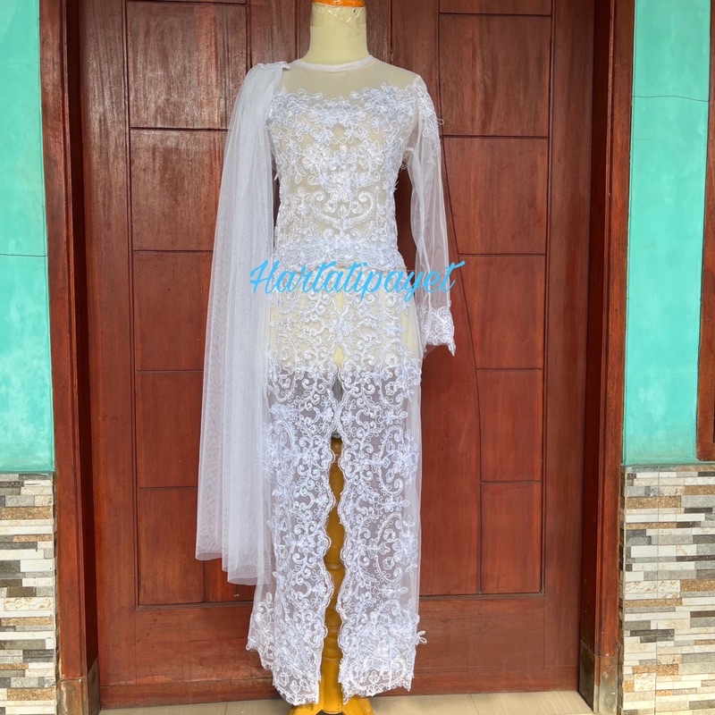 Kebaya Akad Kerah Bulat Kosongan/ Tanpa Payet