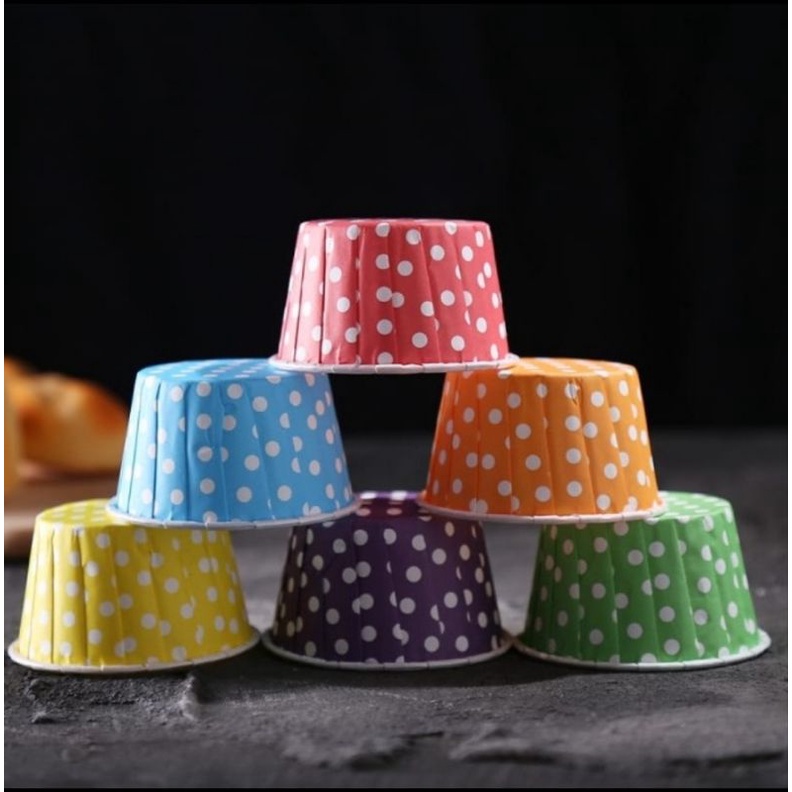 50pcs CUPCAKE CASE POLKADOT /PAPER CUP MUFFIN CASE ANTI LENGKET