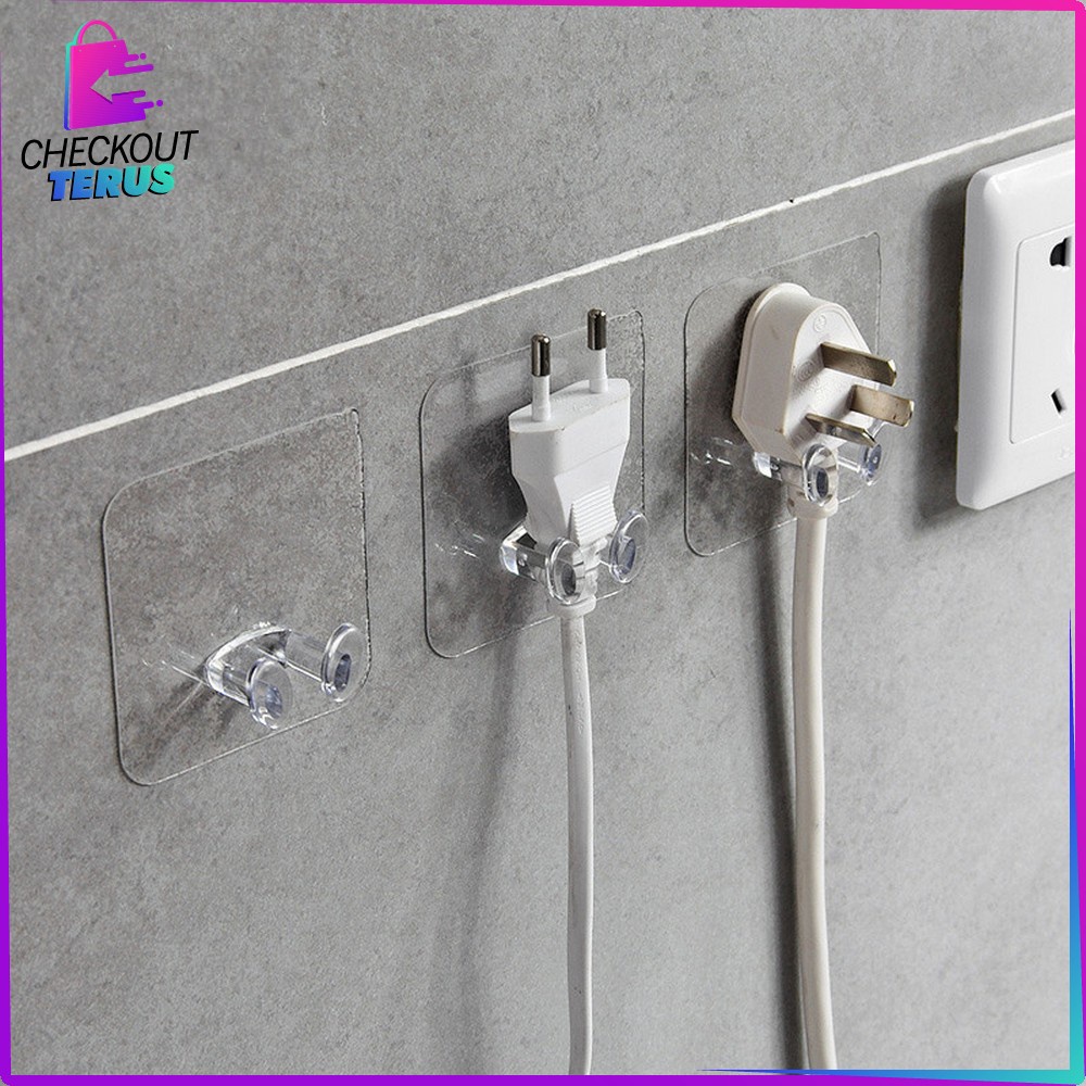 CT C124 Gantungan Tempel Dinding Kamar Mandi Gantungan Baju Hook Magic Sticky dan Plug Hook Multifungsi