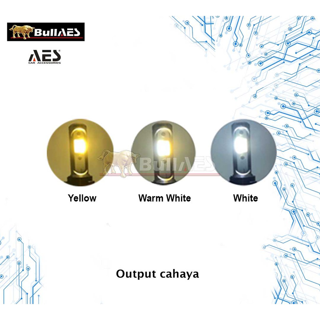 Lampu Led Turbo H7 3 WARNA MERK AES PREMIUM LED Headlamp Mobil Motor