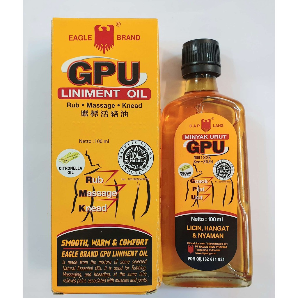 Minyak Urut GPU Sereh 100 ml - Liniment Oil 100ml - Minyak Pijat Gosok