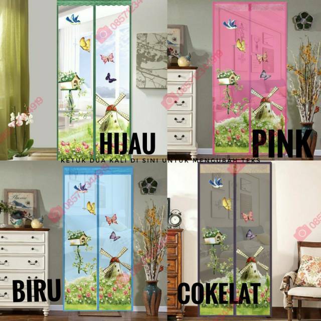 Tirai Magnet Anti Nyamuk (Pilih Warna, Motif Acak)