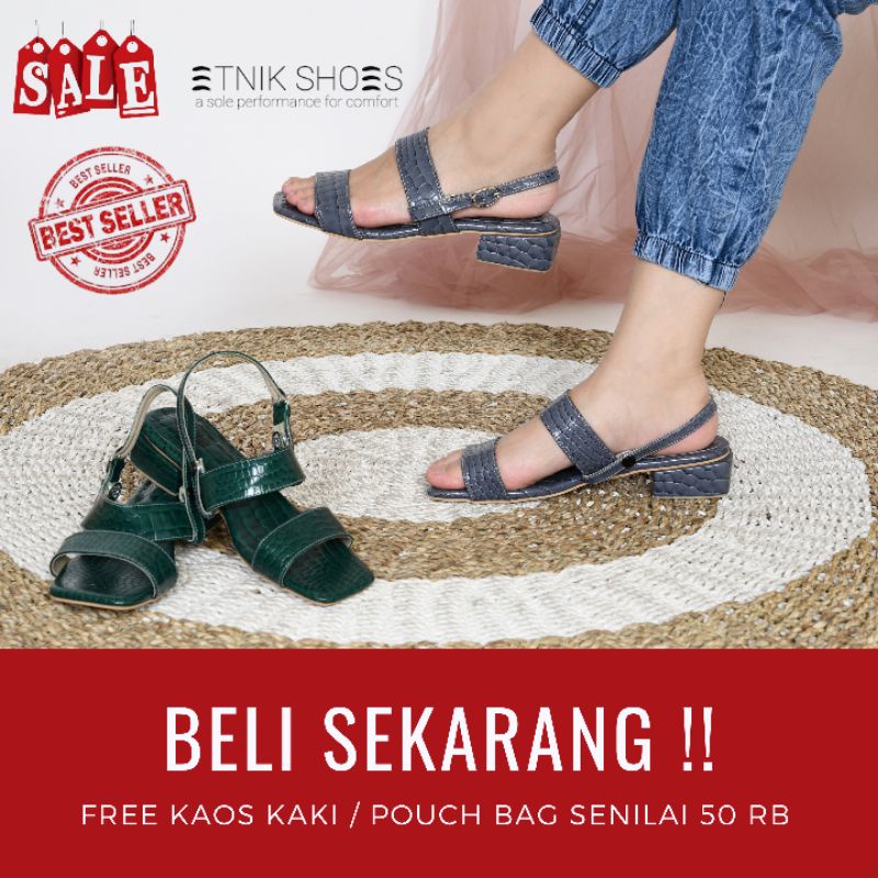 Heels Tali 2in1  Nabila Croco Edition by Etnikshoes