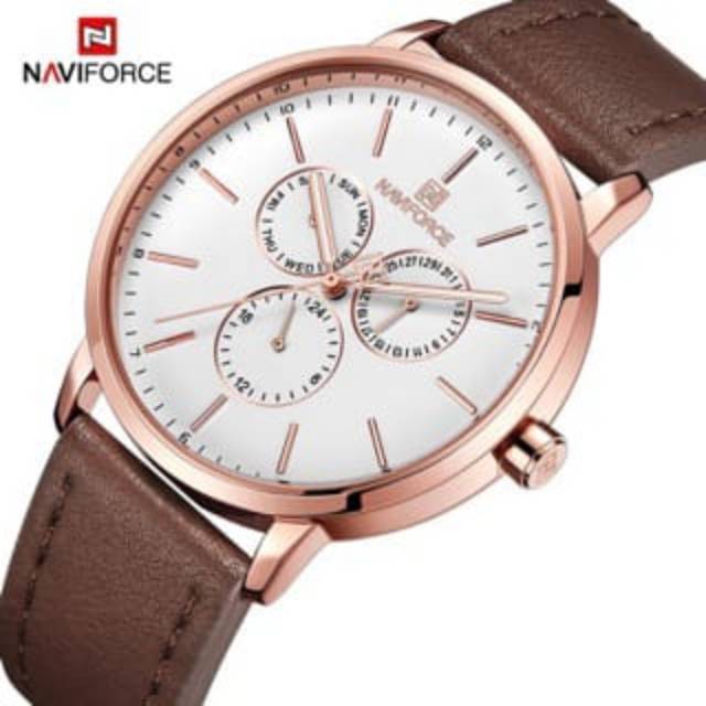JAM TANGAN NAVIFORCE 3001 KULIT PRIA