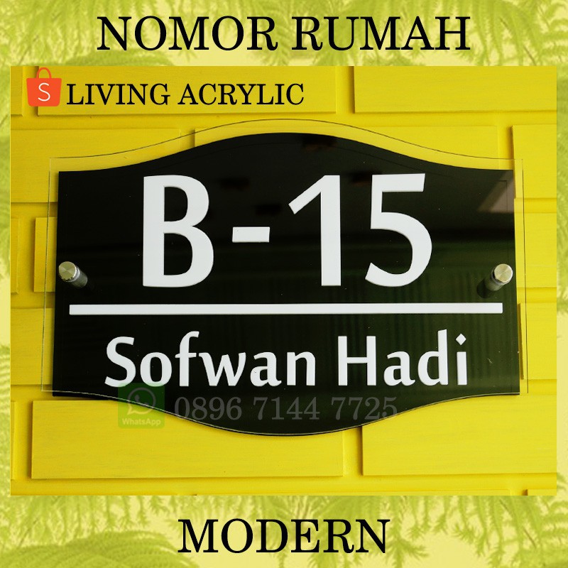 [BEST SELLER] Nomor Rumah Acrylic 3 Lapis Warna Timbul Dekorasi Hiasan Dinding Akrilik 4.9