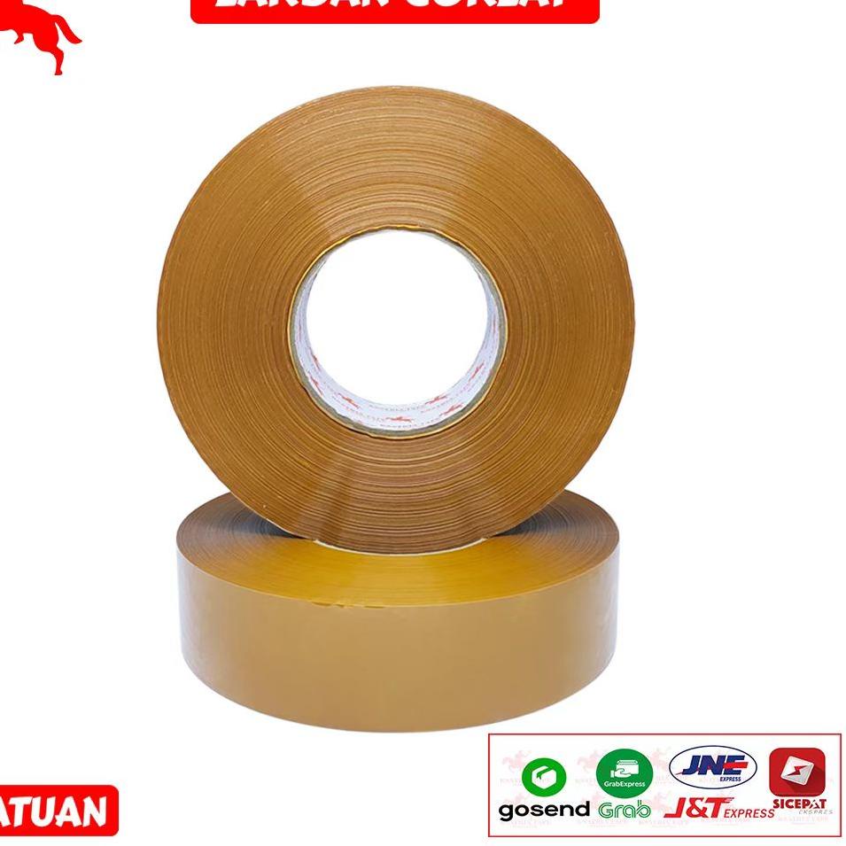 

Baru - Lakban OPP Tape / Lakban Coklat KSATRIA Tape 500 Yard -Pcs ✓