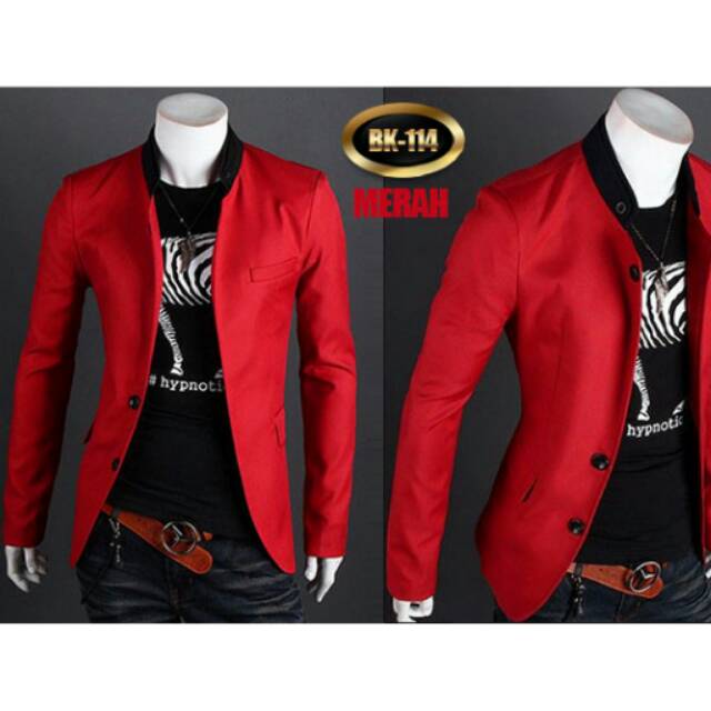 Blazer Pria Merah Korea