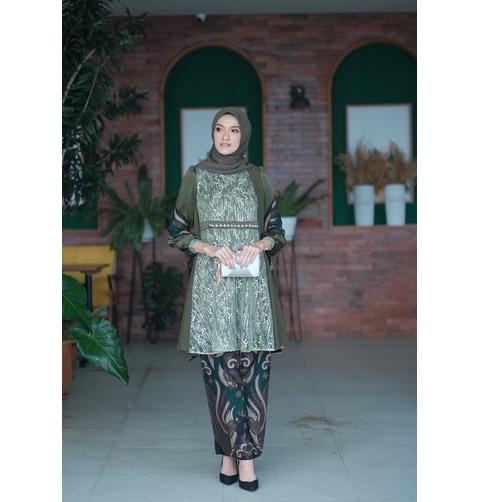 Terbaru.. Set Couple Bella Tunik (Army)