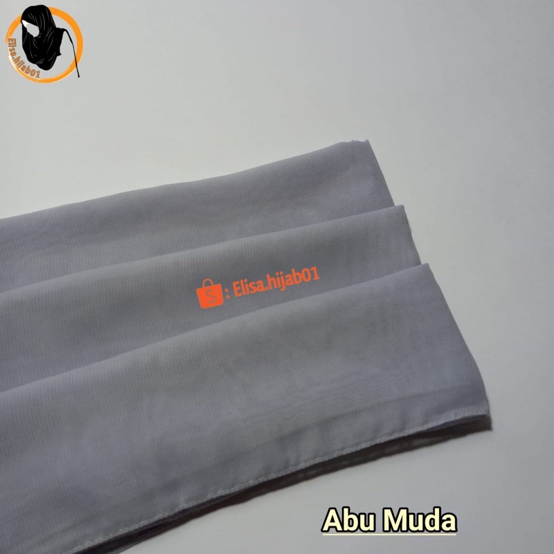 [ COD ] Hijab Bella Square Premium Hijab Segiempat-Abu Muda