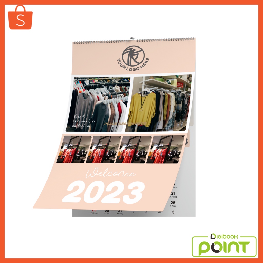 

Kalender Dinding 2024 Custom Spiral Portrait 32 x 48 cm Isi 2 Lembar Kertas AC 260 gram