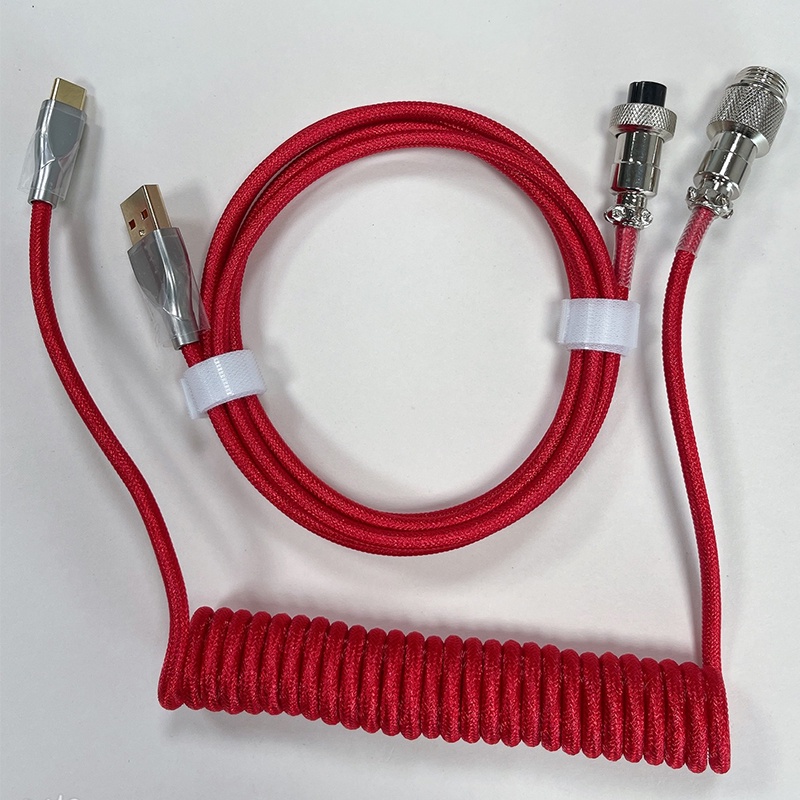 Mechanical Keyboard Data Personalization Spring  Custom  Coiled Braided USB Charging Type-C Cable