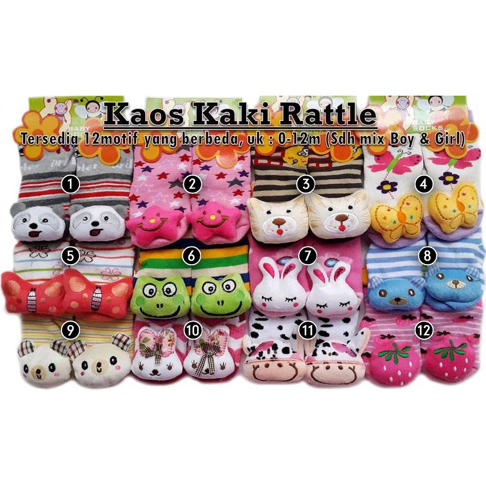 Kaos Kaki Bayi Rattle .  Kaos kaki boneka .  rattle sock