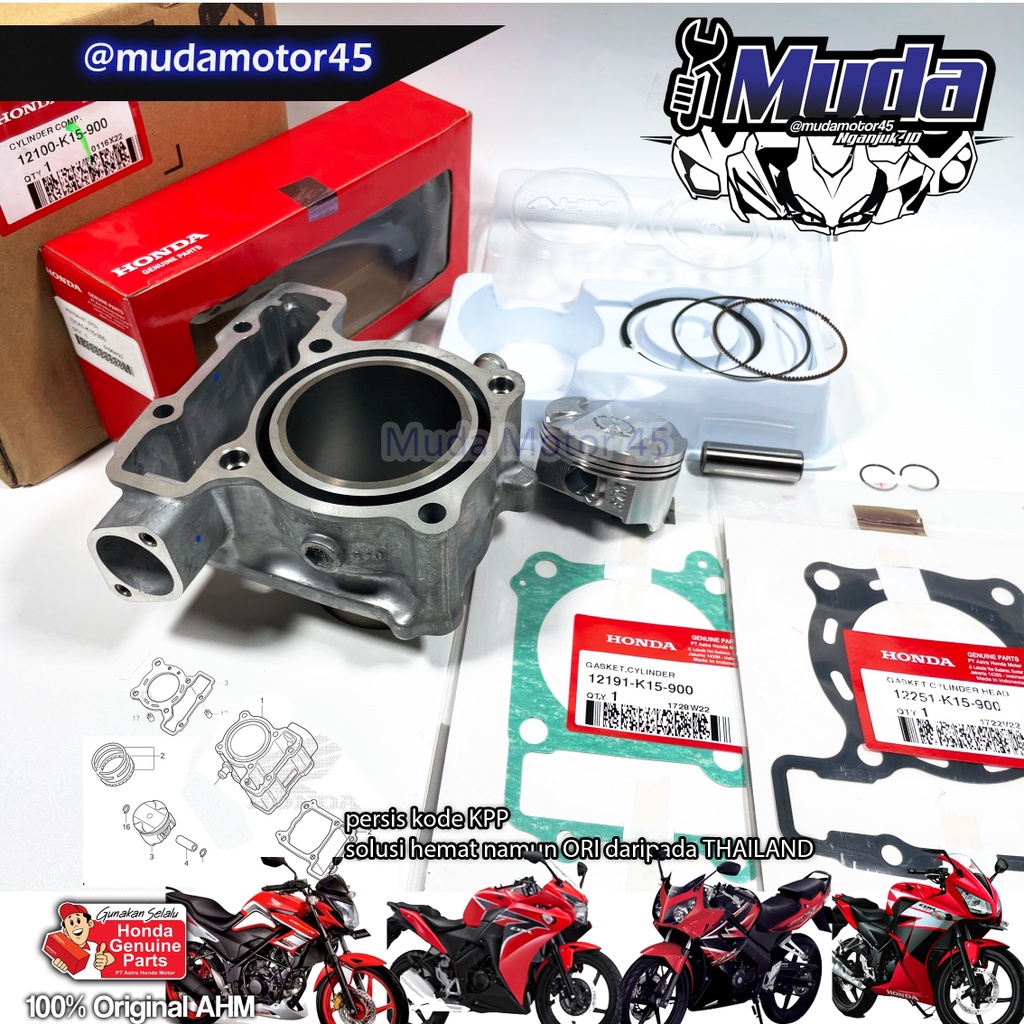 BLOK SILINDER SET OLD CB150R CBR150R K45A KPP K45 12100-K15-900 CYLINDER COMPLETE PISTON SEHER SEKER