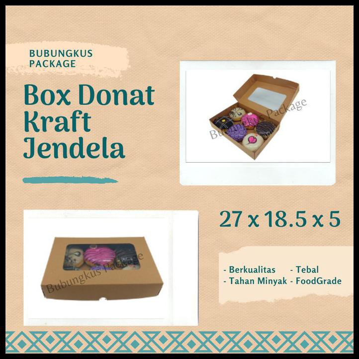 

Box Donat Isi 6 Kraft Jendela 25Pcs / Box Donat / Dus Donat
