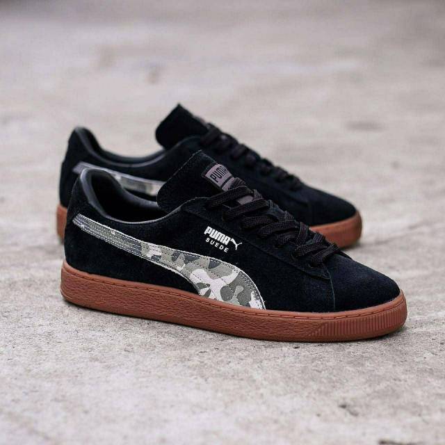 SEPATU KETS PRIA | PUMA SUEDE BLACK CAMO GUMSOL | ORIGINAL |  KETS MURAH