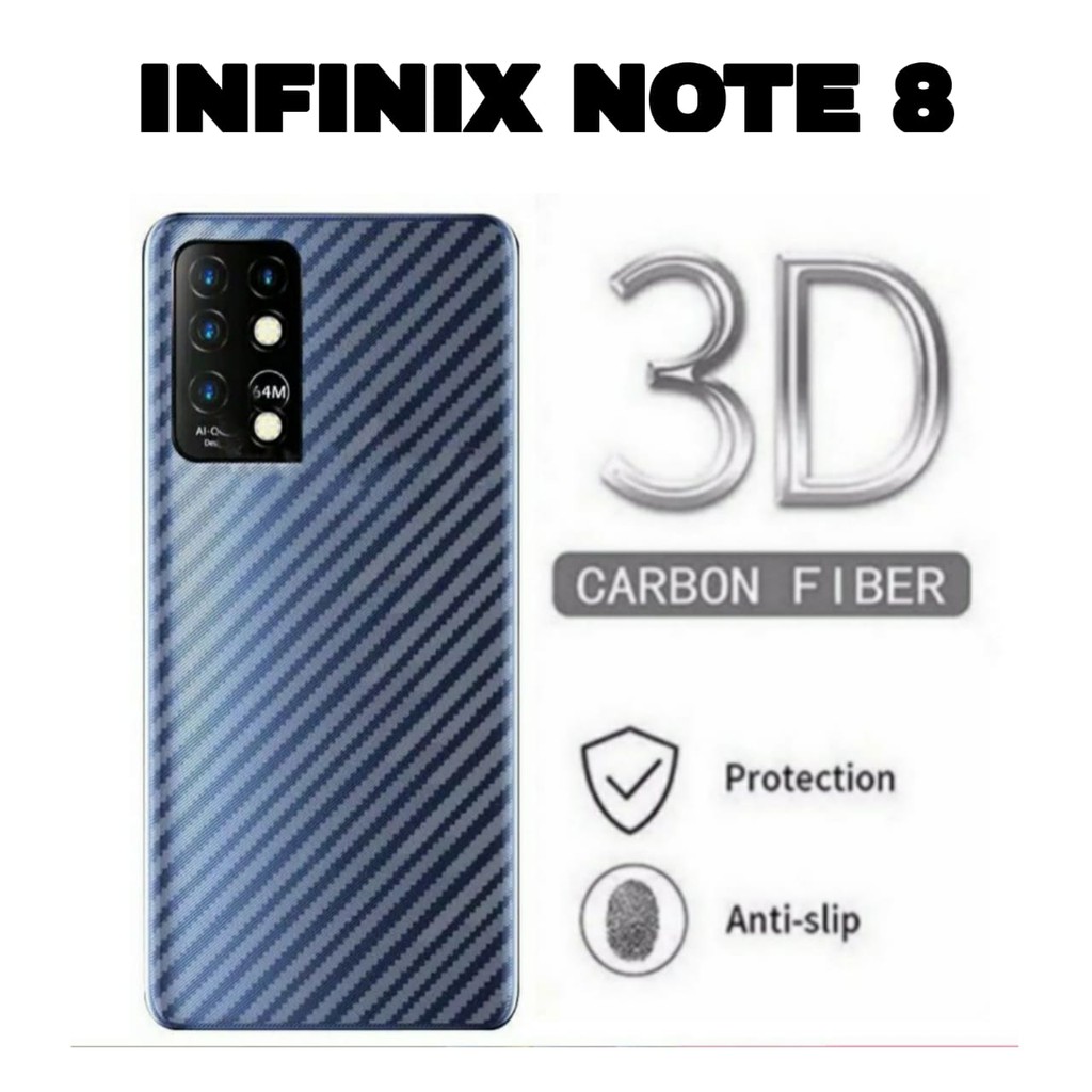 Garskin Carbon 3D INFINIX NOTE 10/10 PRO NFC NOTE 8 Back Screen Protector Transparant Skin