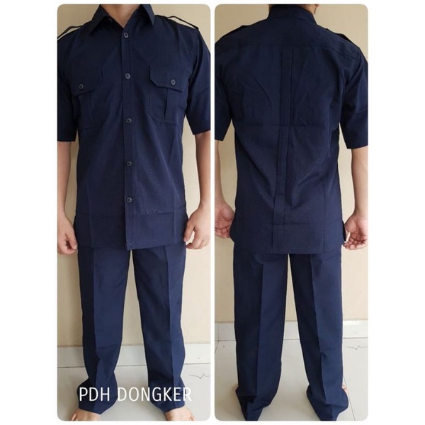 setelan PDH  laki warna Dongker /navy seragam  azkia