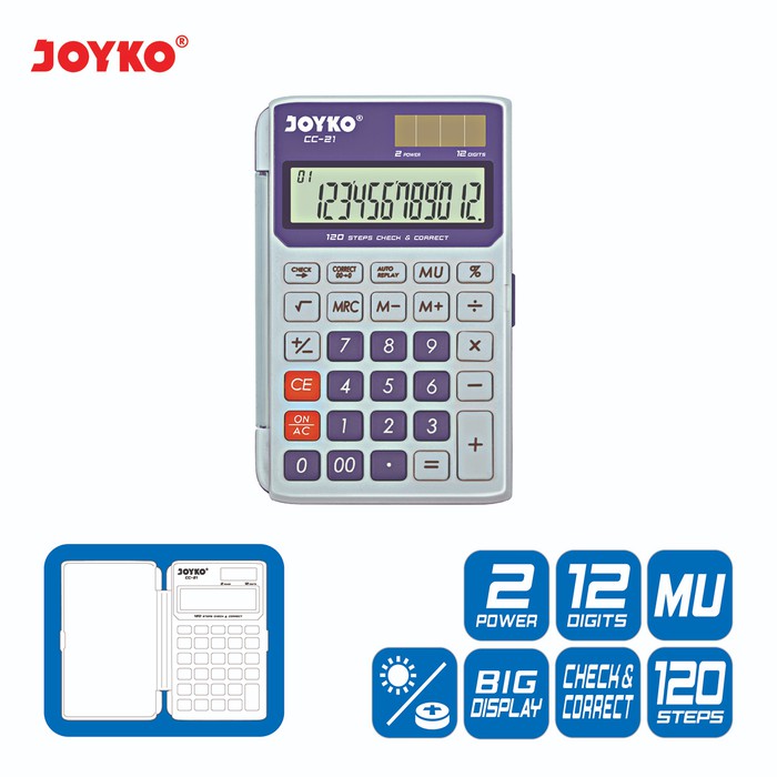 

Kalkulator Joyko CC-21 (12 Digits / Check Correct) Warna-warni