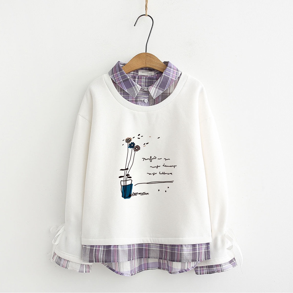 This year's most popular shirt collar Plush sweater for female high school students in early autumn