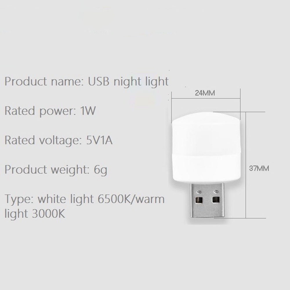 Lampu Malam Led Mini Portable Dengan Port USB