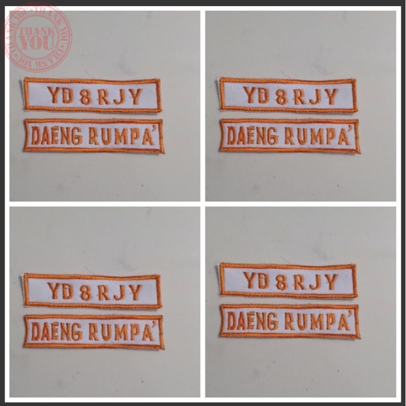 BORDIRAN NAMA DAN CALLSIGN ORARI Terbaru bordir Nama dada